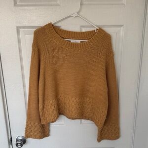 Cozy Mustard/Tan Knit Sweater